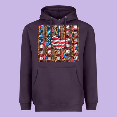 Western Usa Flag Heart And Stars Tumbler Heavyweight Hoodie Designed By Artiststas