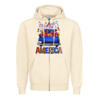 Sandshell western fourth of july america truck Zipper Hoodie - FaDigitalArtStudio