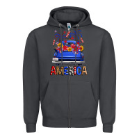 Smoke western fourth of july america truck Zipper Hoodie - FaDigitalArtStudio