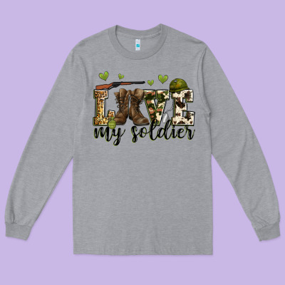 Love My Soldier Long Sleeve Tee Designed By Zillion Design Studio