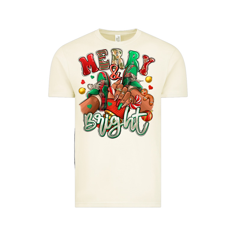 Merry And Bright Black Girl Sneakers Vintage Tee by RanaPortraitStore | Teevron