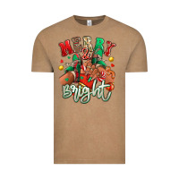 Vintage Coffee Merry and bright black girl sneakers Vintage Tee - RanaPortraitStore