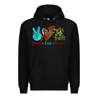 Black peace love tequila Premium Hoodie - AdoDesignShop
