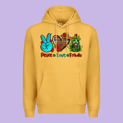 Peace Love Tequila Premium Hoodie Designed By Adodesignshop