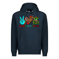Navy peace love tequila Premium Hoodie - AdoDesignShop