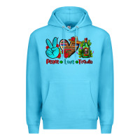 Ocean Blue peace love tequila Premium Hoodie - AdoDesignShop