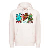 Pale Pink peace love tequila Premium Hoodie - AdoDesignShop
