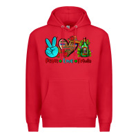 Red peace love tequila Premium Hoodie - AdoDesignShop