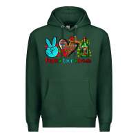 Sports Green peace love tequila Premium Hoodie - AdoDesignShop