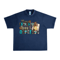 Navy more espresso less depresso Urban Heavy Tee - Zillion Design Studio