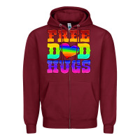Burgundy lgbtq free dad hugs Zipper Hoodie - HRA Design Shop