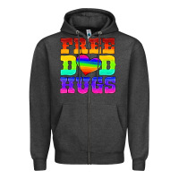 Charcoal Heather lgbtq free dad hugs Zipper Hoodie - HRA Design Shop