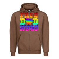 Chestnut lgbtq free dad hugs Zipper Hoodie - HRA Design Shop