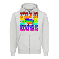 Dove Grey lgbtq free dad hugs Zipper Hoodie - HRA Design Shop