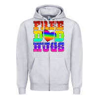 Heather Grey lgbtq free dad hugs Zipper Hoodie - HRA Design Shop