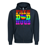 Navy lgbtq free dad hugs Zipper Hoodie - HRA Design Shop