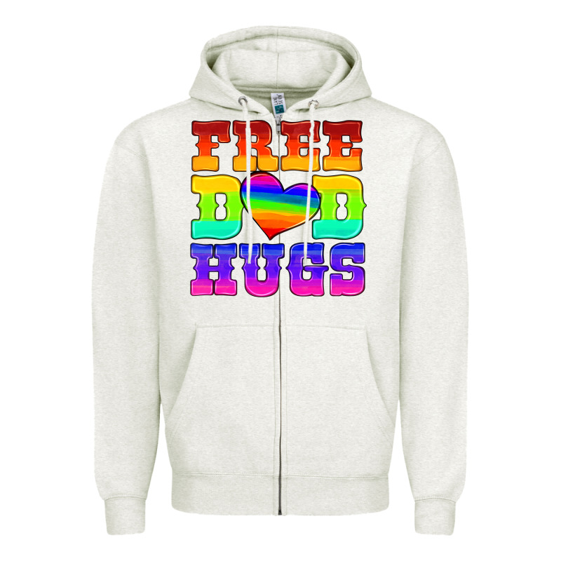 Lgbtq Free Dad Hugs Zipper Hoodie by HRA Design Shop | Teevron