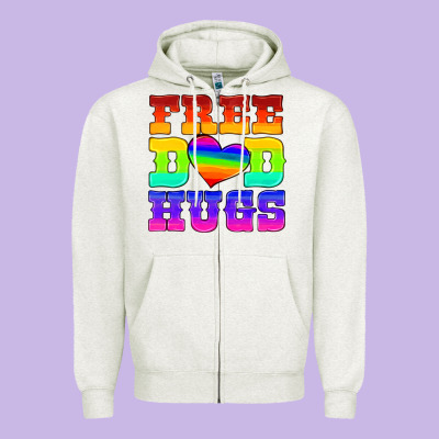 Lgbtq Free Dad Hugs Zipper Hoodie Designed By Hra Design Shop