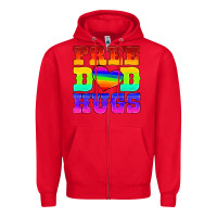 Red lgbtq free dad hugs Zipper Hoodie - HRA Design Shop