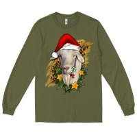 Army Green christmas goat Long Sleeve Tee - RanaPortraitStore