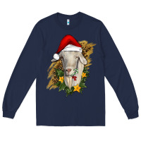 Navy christmas goat Long Sleeve Tee - RanaPortraitStore