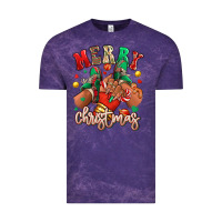 Cloud Purple Merry Christmas black girl sneakers Vintage Tee - RanaPortraitStore