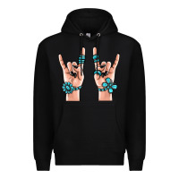 Black gemstone rock hand Premium Hoodie - MaliasSmallBusiness