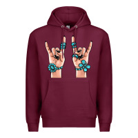 Burgundy gemstone rock hand Premium Hoodie - MaliasSmallBusiness