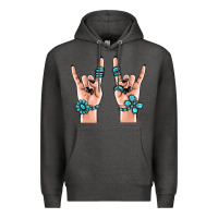Charcoal Heather gemstone rock hand Premium Hoodie - MaliasSmallBusiness