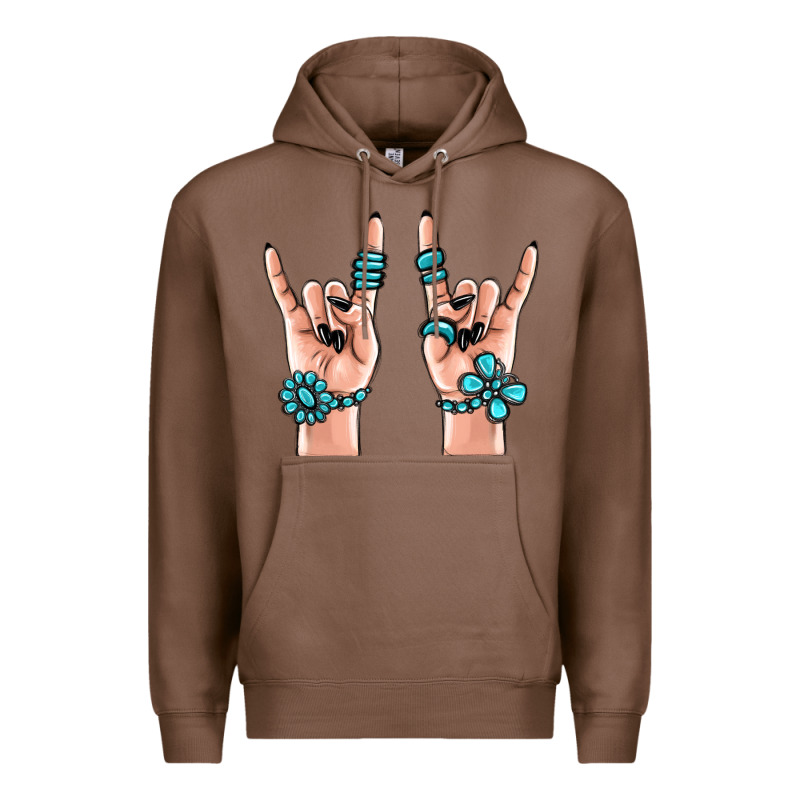 Gemstone Rock Hand Premium Hoodie by MaliasSmallBusiness | Teevron