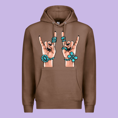 Gemstone Rock Hand Premium Hoodie Designed By Maliassmallbusiness