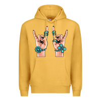 Mustard gemstone rock hand Premium Hoodie - MaliasSmallBusiness