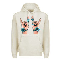 Oatmeal Heather gemstone rock hand Premium Hoodie - MaliasSmallBusiness