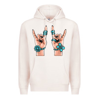 Pale Pink gemstone rock hand Premium Hoodie - MaliasSmallBusiness