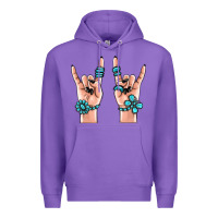 Purple gemstone rock hand Premium Hoodie - MaliasSmallBusiness