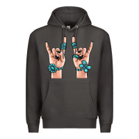 Smoke gemstone rock hand Premium Hoodie - MaliasSmallBusiness