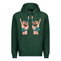 Sports Green gemstone rock hand Premium Hoodie - MaliasSmallBusiness
