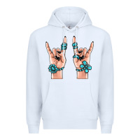 White gemstone rock hand Premium Hoodie - MaliasSmallBusiness