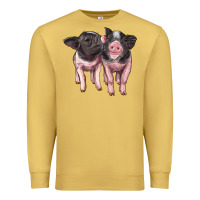 Antique Gold cute baby pigs Premium Sweatshirt - Artiststas