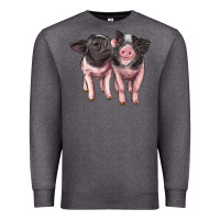 Charcoal Heather cute baby pigs Premium Sweatshirt - Artiststas