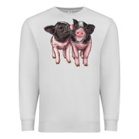 Dove Grey cute baby pigs Premium Sweatshirt - Artiststas