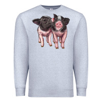 Heather Grey cute baby pigs Premium Sweatshirt - Artiststas