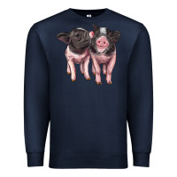 Navy cute baby pigs Premium Sweatshirt - Artiststas
