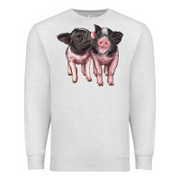 Oatmeal Heather cute baby pigs Premium Sweatshirt - Artiststas