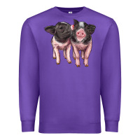 Purple cute baby pigs Premium Sweatshirt - Artiststas