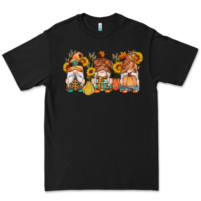 Fall Gnomes Pumpkin Sunflowers Premium Tee by Artiststas | Teevron