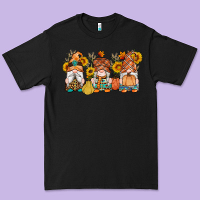 Fall Gnomes Pumpkin Sunflowers Premium Tee Designed By Artiststas