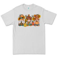 Dove Grey fall gnomes pumpkin sunflowers Premium Tee - Artiststas