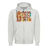 Dove Grey whatever spices your pumpkin Zipper Hoodie - RacoonDesign