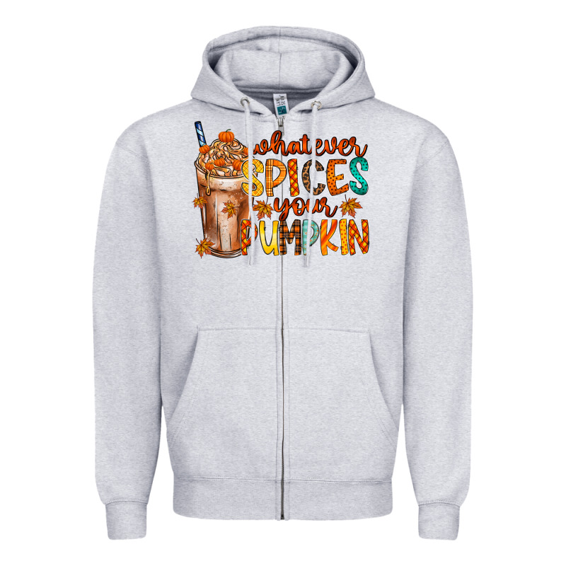 Whatever Spices Your Pumpkin Zipper Hoodie by RacoonDesign | Teevron